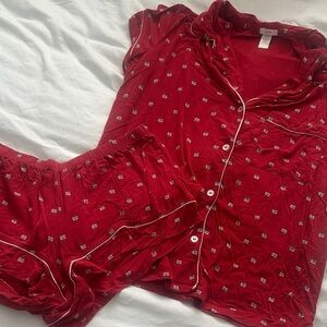 Eberjey Red Button-Up Pajama Set